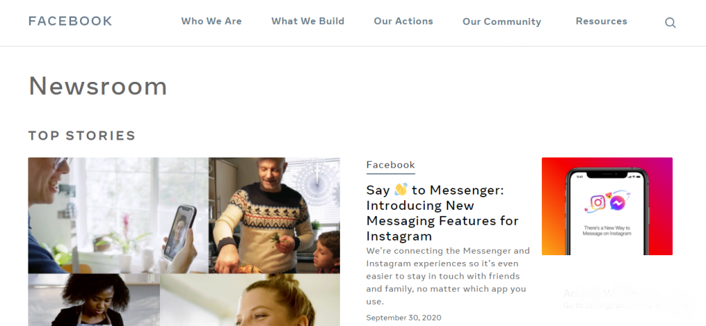 WordPress Portals - Facebook Newsroom