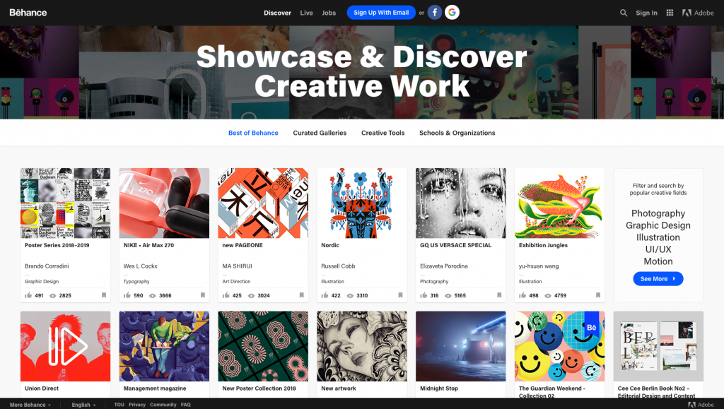 Behance Inspiring Websites