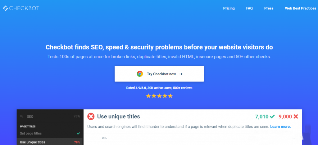 chrome tools for developers - CheckBot