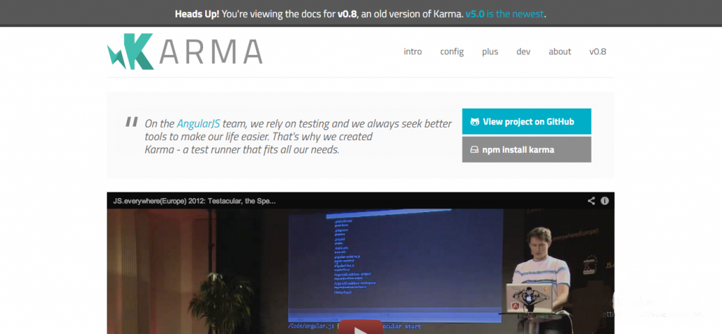 angularjs development tool - Karma