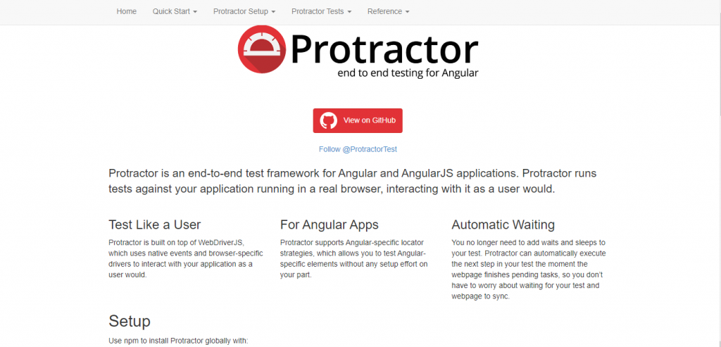 angularjs development tool - Protractor