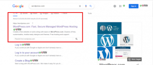 WordPress.com Google Search Results