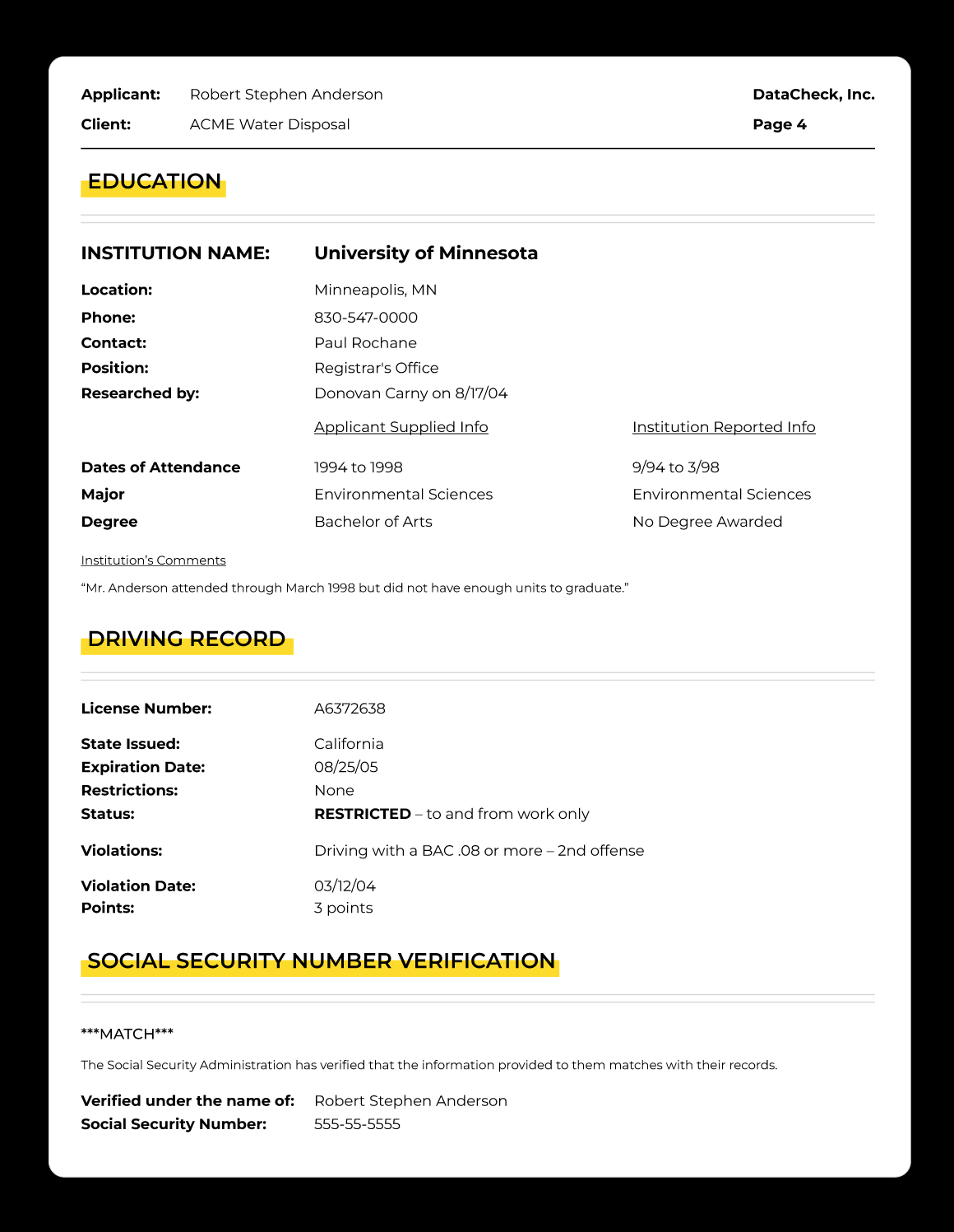 Personal background check of an employee is one of the things employers look for