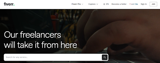 Fiverr - Main page