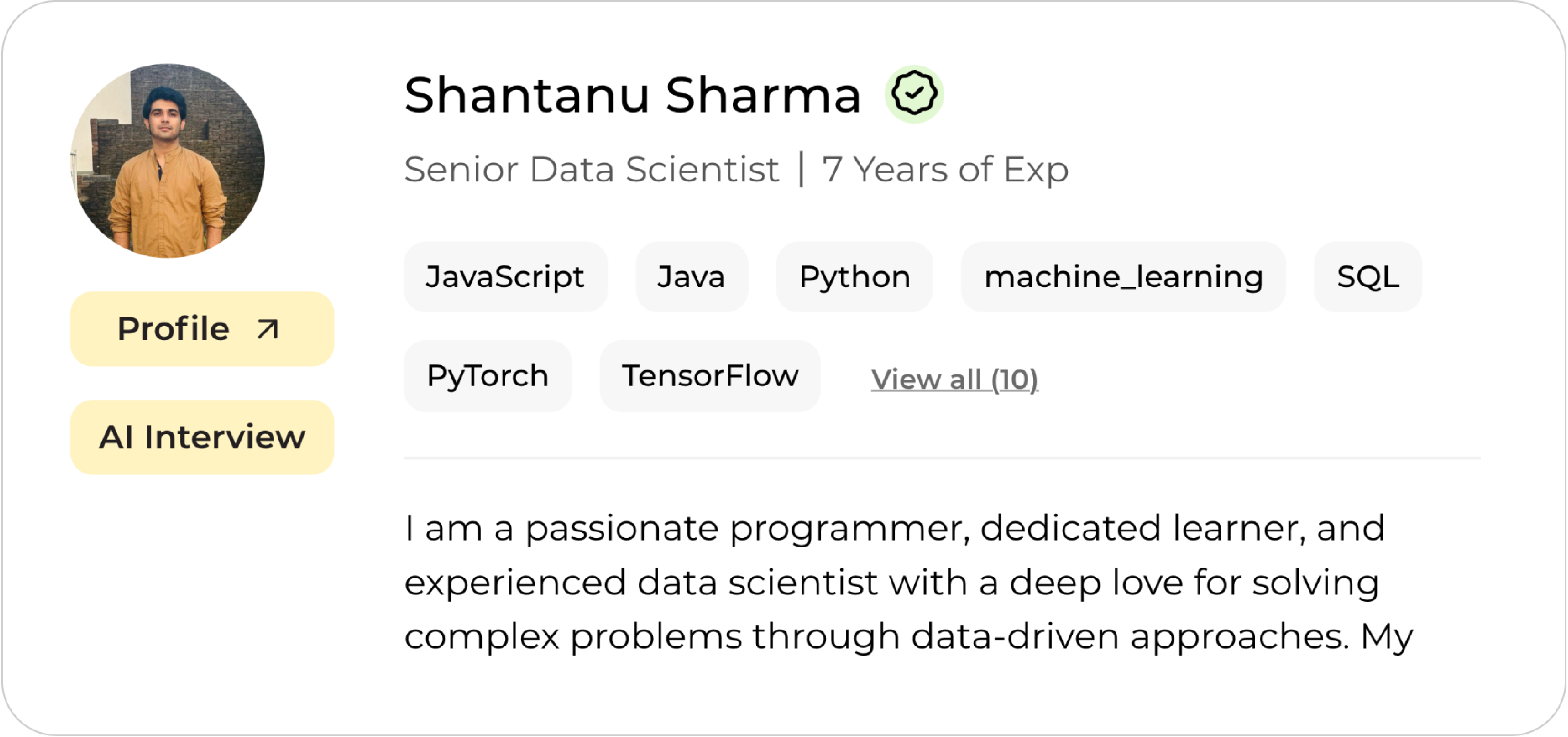 Shantanu Sharma Senior Data Scientist & AI engineer 