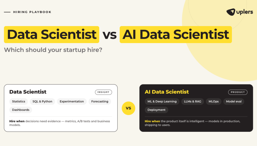 Data Scientist vs AI Data Scientist: Which Role Should Your Startup Hire?